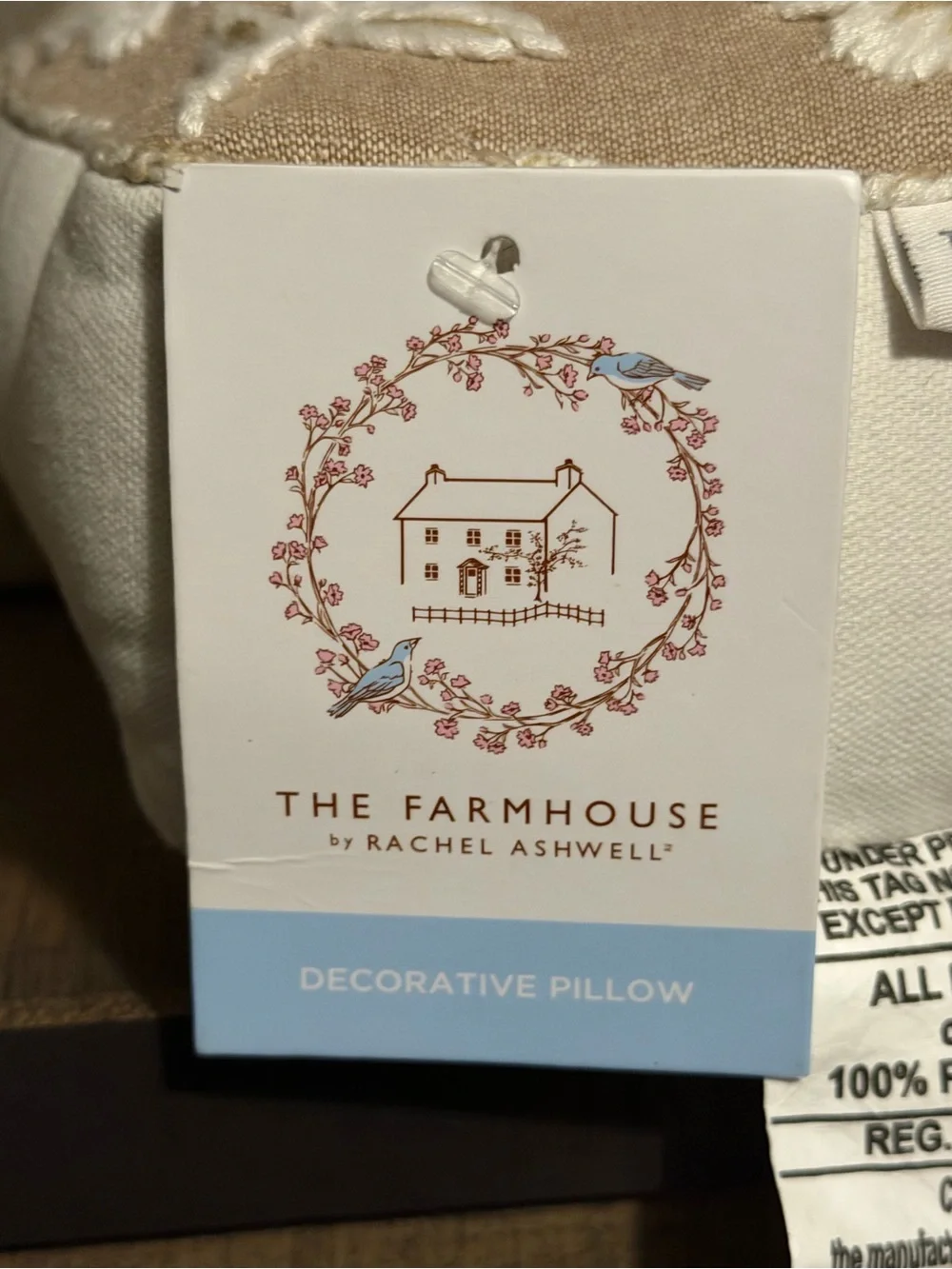The Farmhouse by Rachel Ashwell Embroidered Floral Bunny Pillow